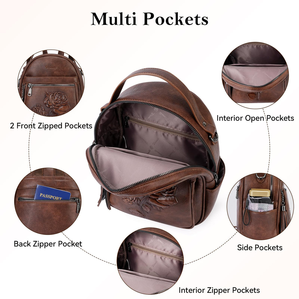 Vegan Leather Mini Backpack Purse G141