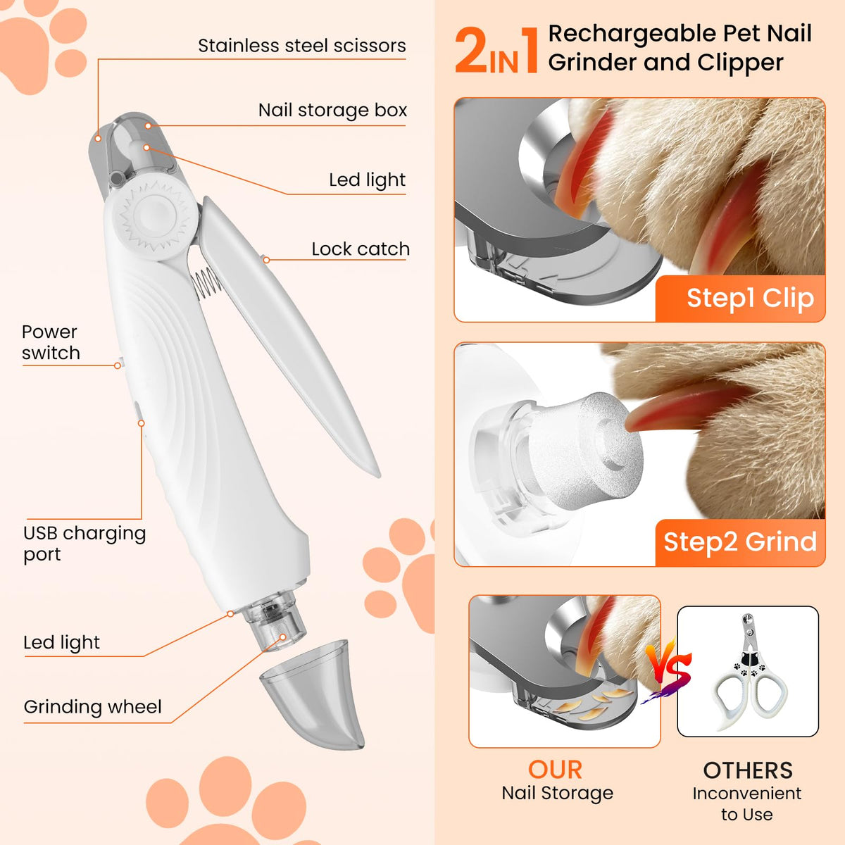 2-in-1 Dog & Cat Nail Clippers and Grinder C21473