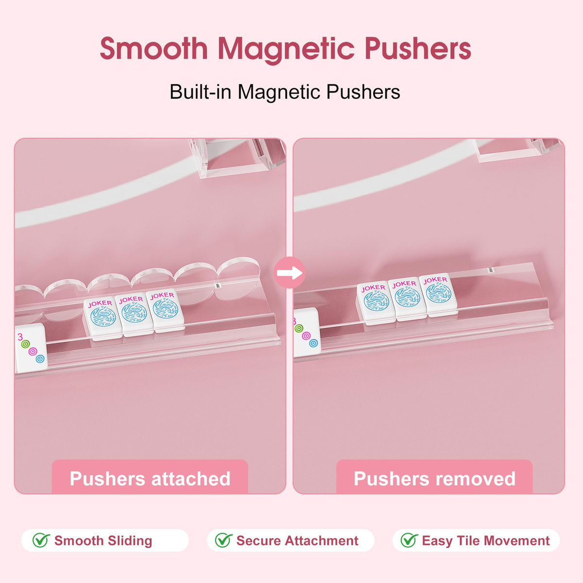 Mahjong Racks with Magnetic Pushers E620155