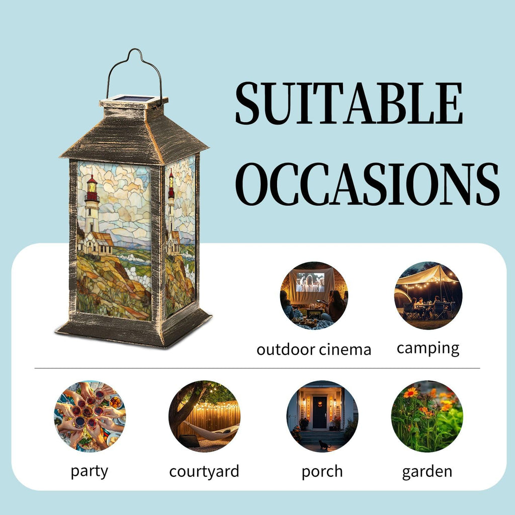 Solar Powered Outdoor Waterproof Hanging Lantern 1 Pack Y980