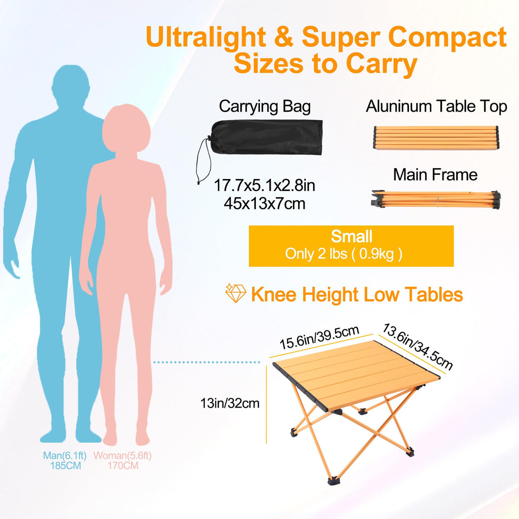 Portable Folding Camping Table Aluminum Top C3904