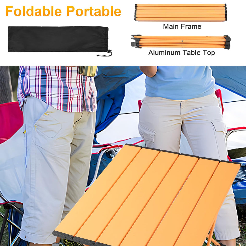 Portable Folding Camping Table Aluminum Top C3904