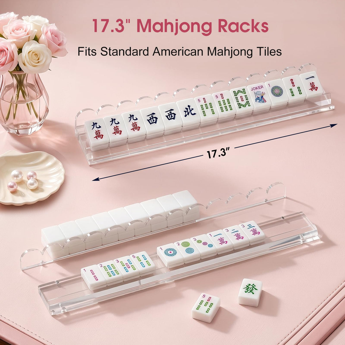 Mahjong Racks with Magnetic Pushers E620155
