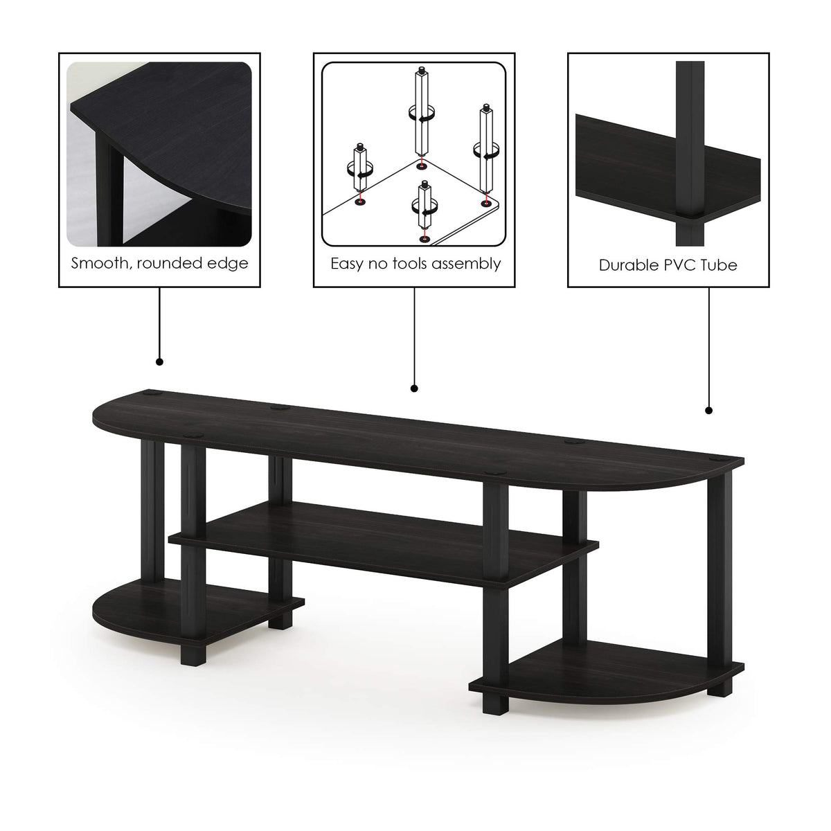Black 3-Tier TV Stand M5179
