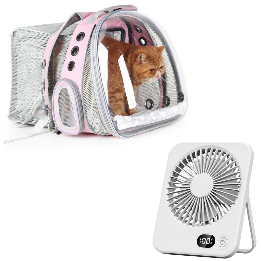 Expandable Cat Backpack with Mini Fan R589932