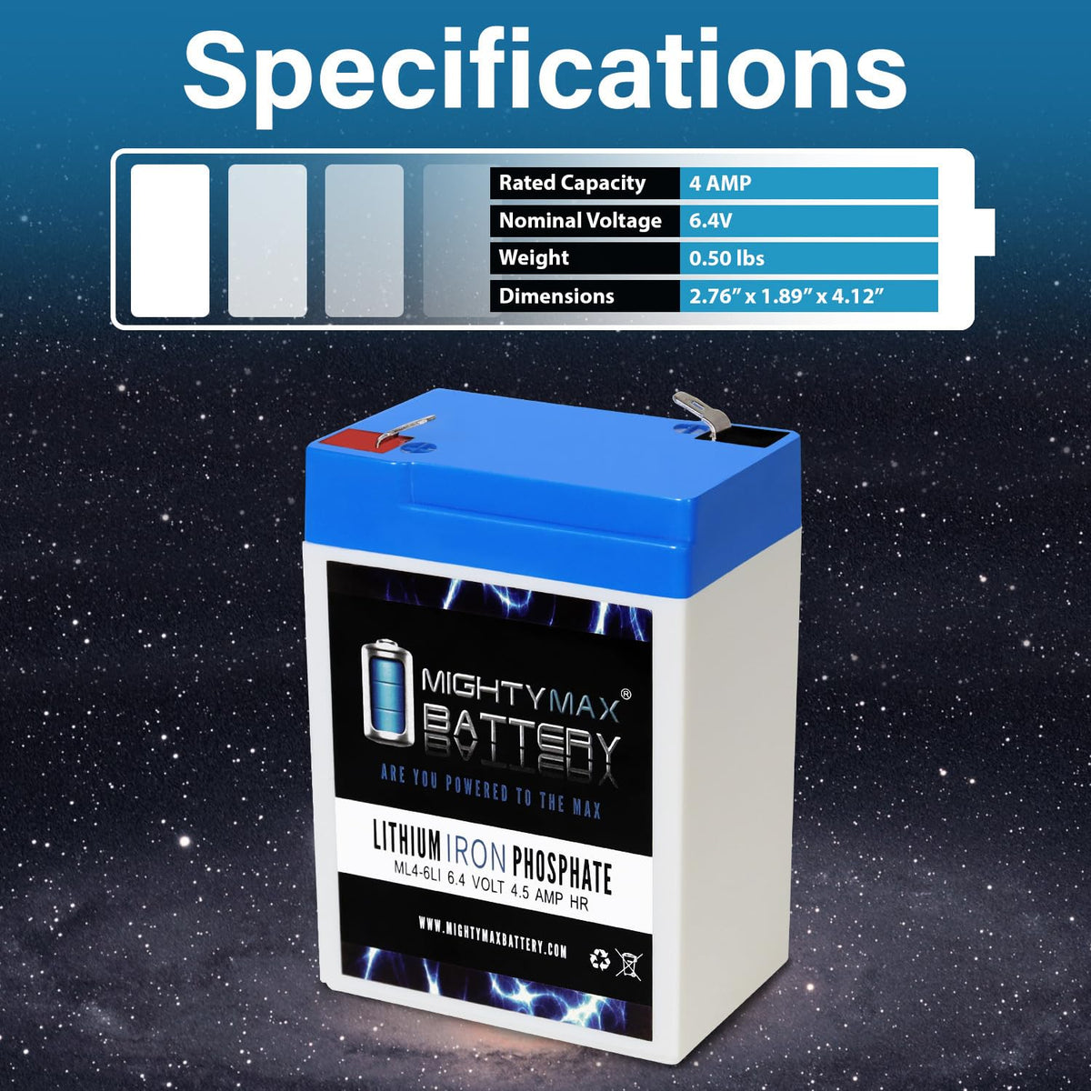 6V 4.5AH Lithium Replacement Battery I5741