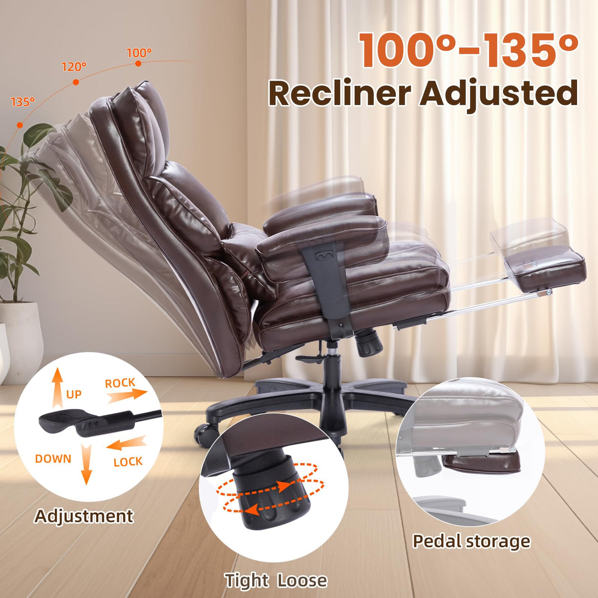 Big and Tall Office Chair with Foot Rest K496326