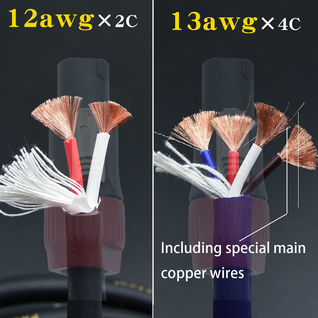Heavy Duty 2Pack Speakon to Speakon Male Speaker Wire Cable 12awg 15ft J25597