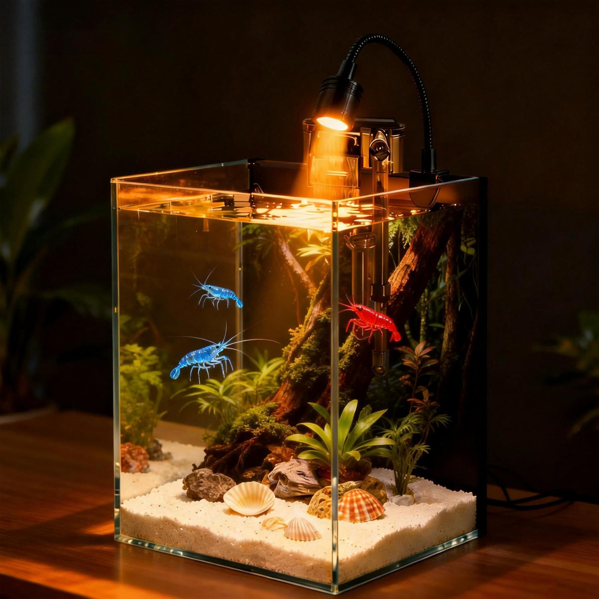 1.5 Gallon Glass Fish Tank Kit with Filter and LED Light E275022