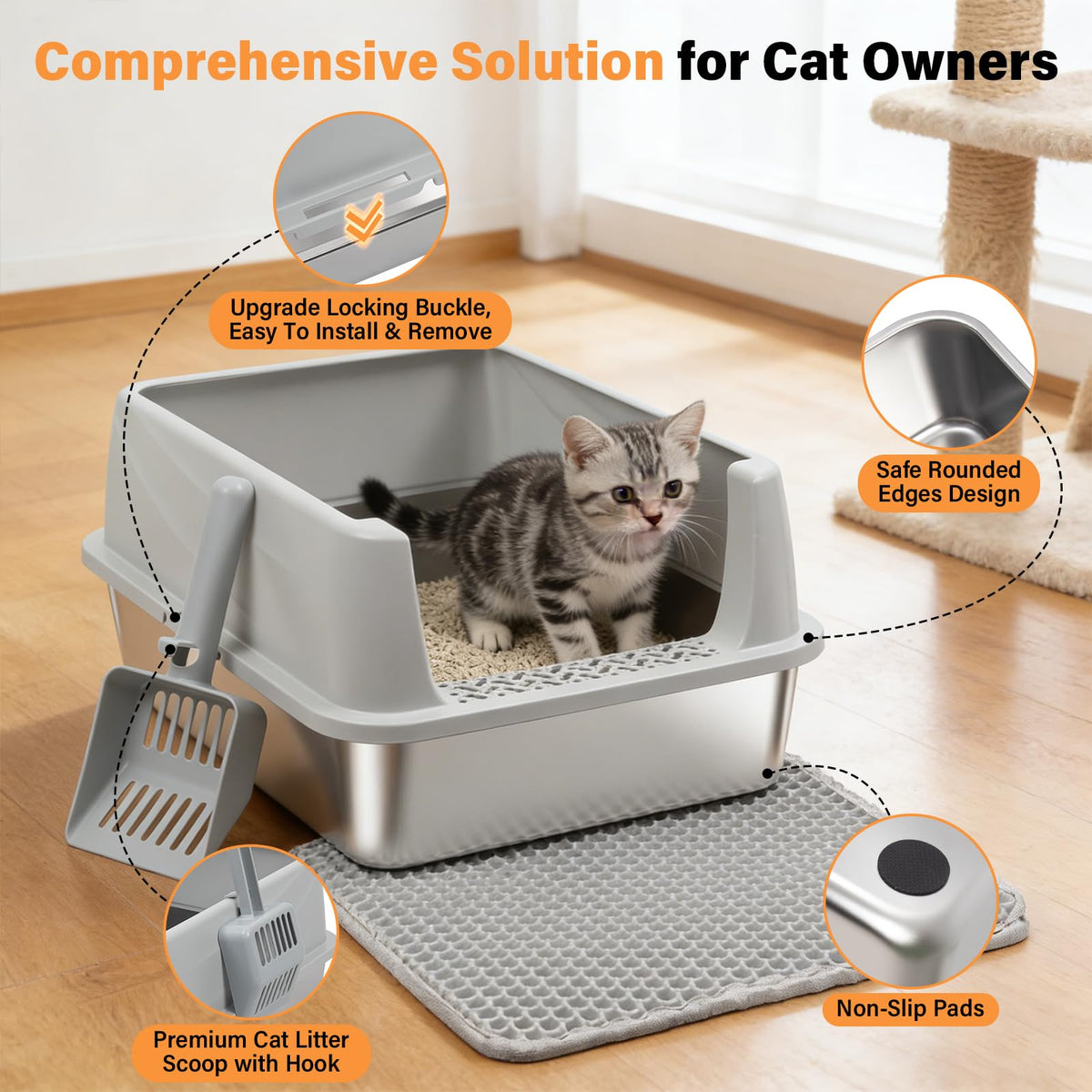 Stainless Steel Cat Litter Box O9860