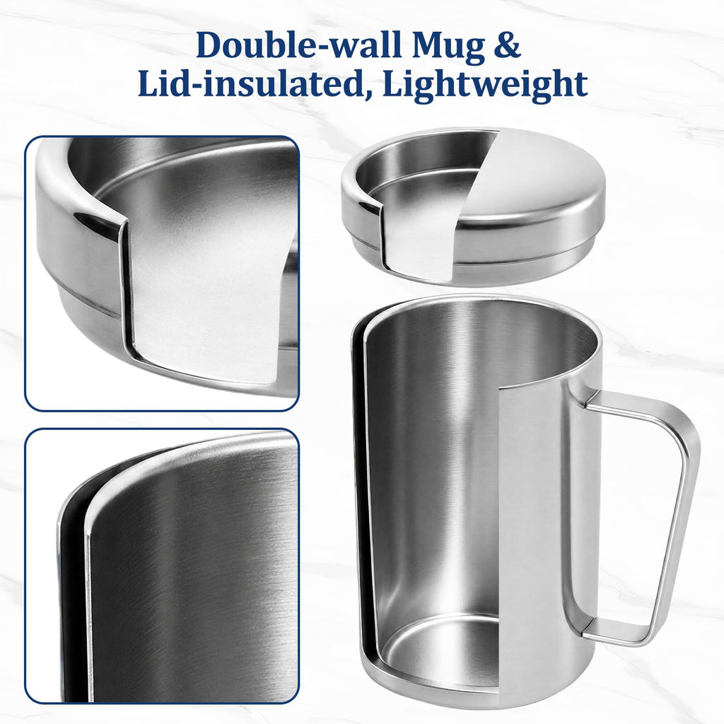 17oz Double Wall Stainless Steel Insulated Camping Mug with Lid X1008
