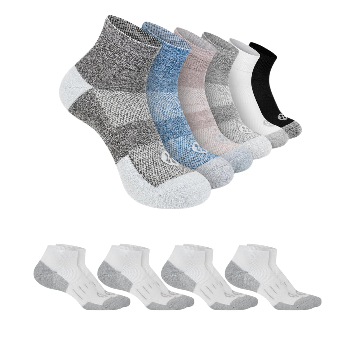 Diabetic Socks for Men, 10 Pairs Ankle & Low Cut Size 9-15 A406