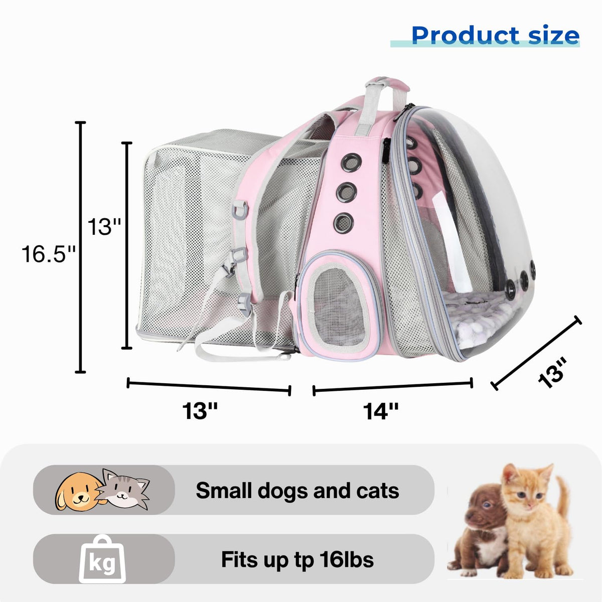 Expandable Cat Backpack with Mini Fan R589932