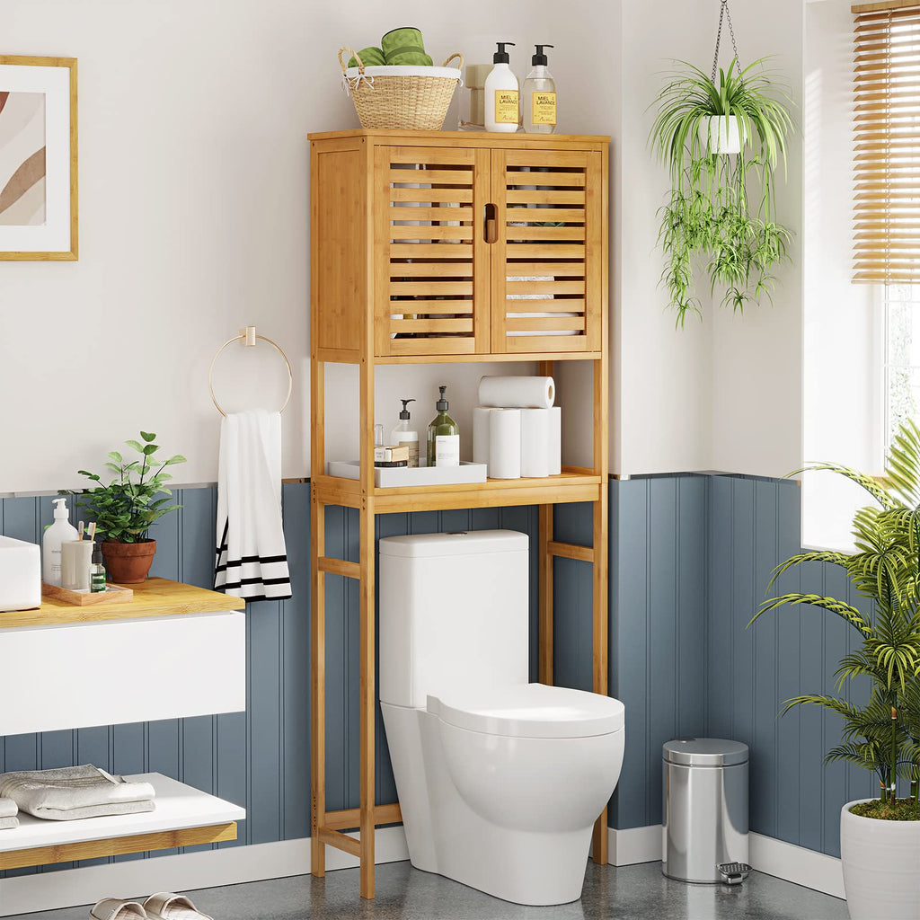 Over The Toilet Storage Cabinet with Adjustable Shelves Bamboo Y8952
