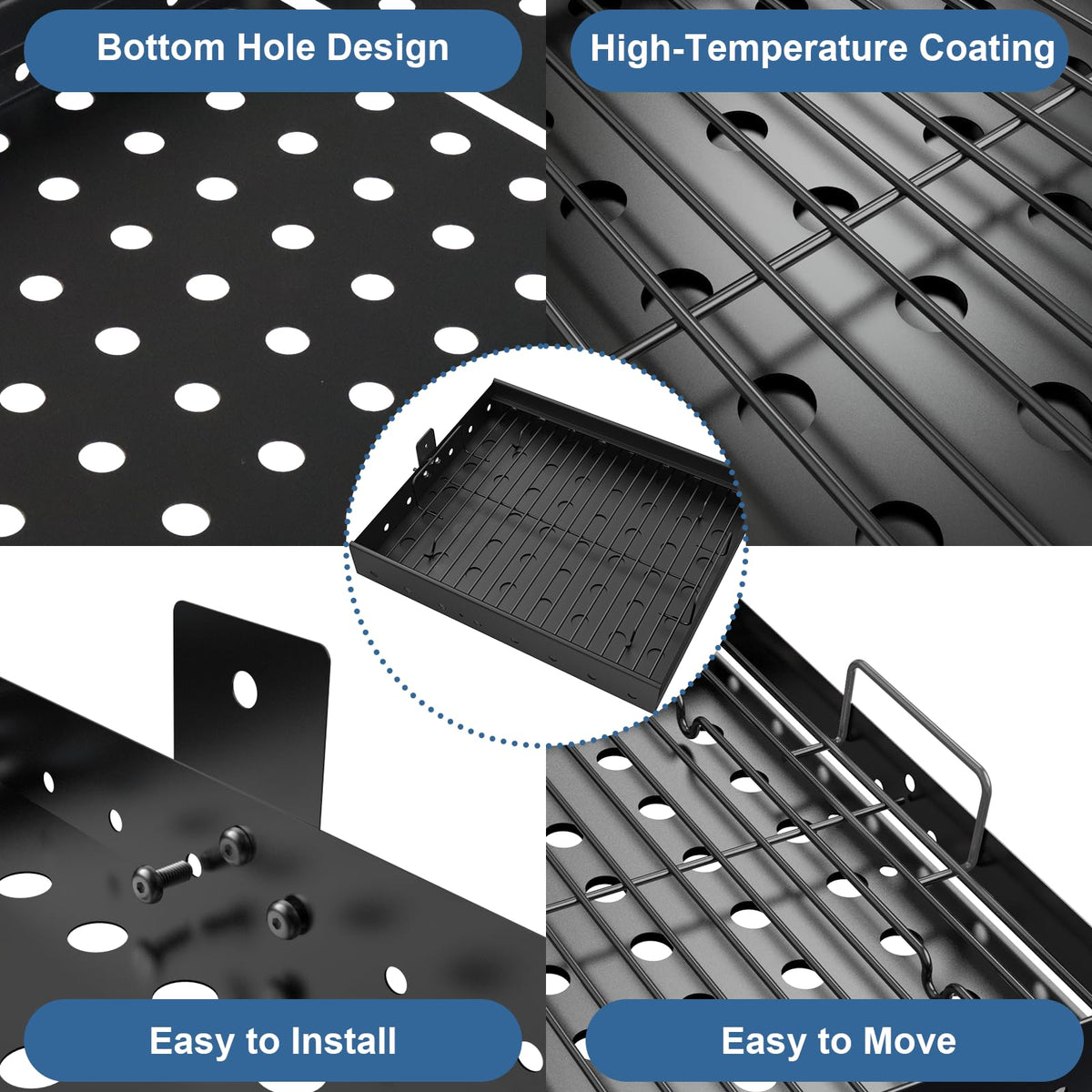 Adjustable Charcoal Grill Basket Ash Pan A850547