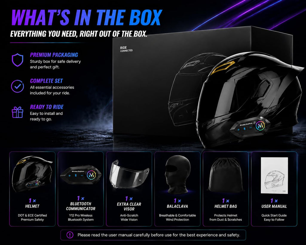 Bluetooth Modular Flip-Up Full Face Motorcycle Helmet E4233