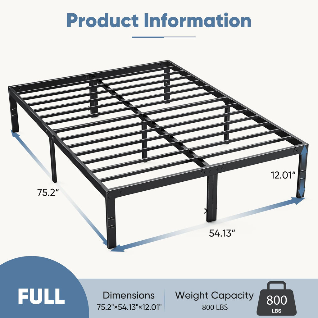 Full 12 Inch Metal Platform Bed Frame I92510