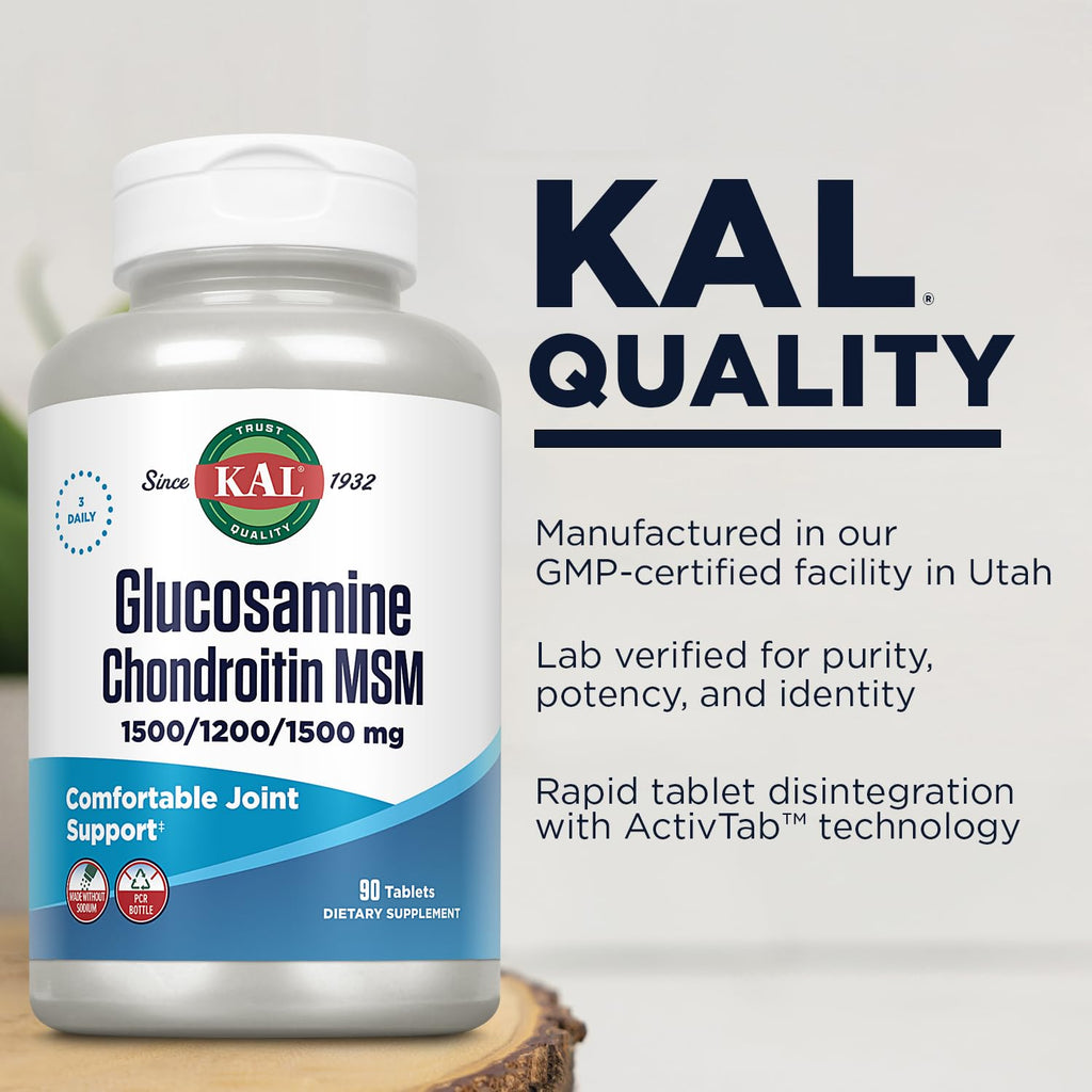 Glucosamine Chondroitin MSM Joint Support Supplement 90 Tablets E262