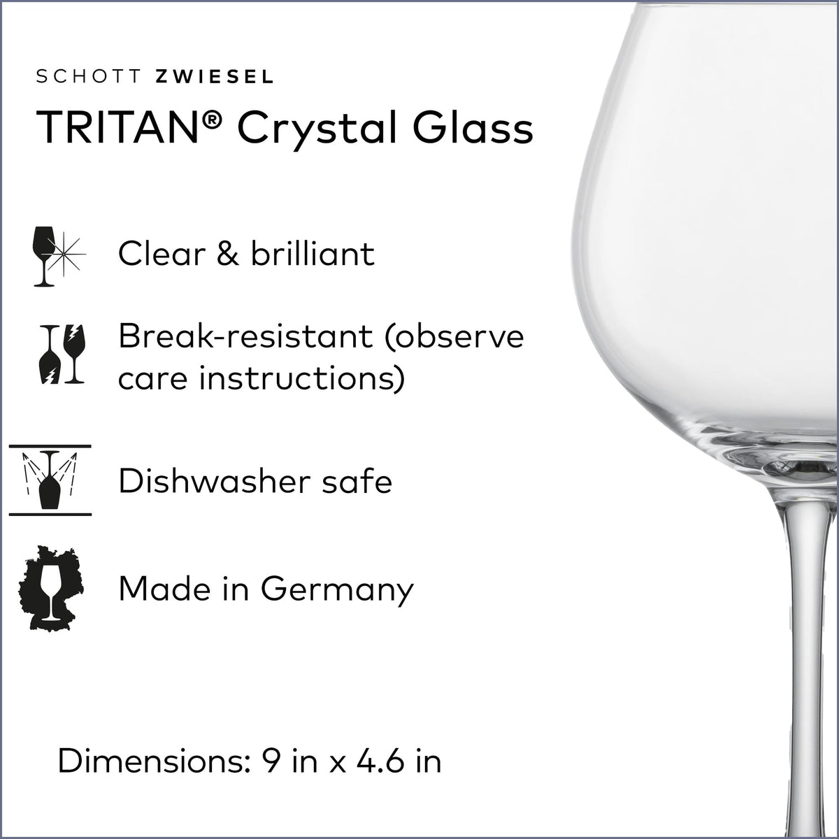 Red Wine Glass Set of 6 Dishwasher-Safe Tritan Crystal 27.5 Ounce Z404