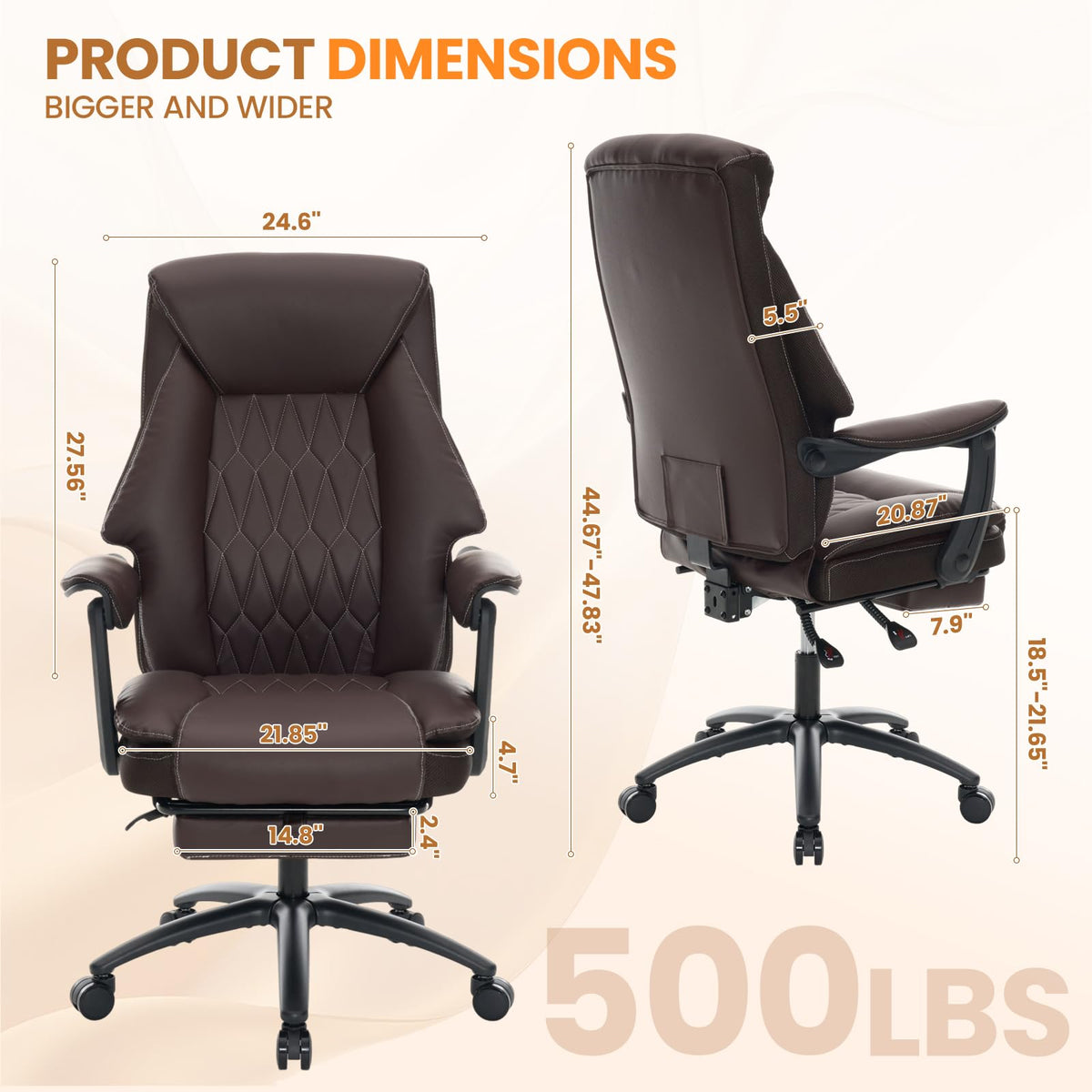 500lbs Big and Tall Office Chair with Footrest M93593
