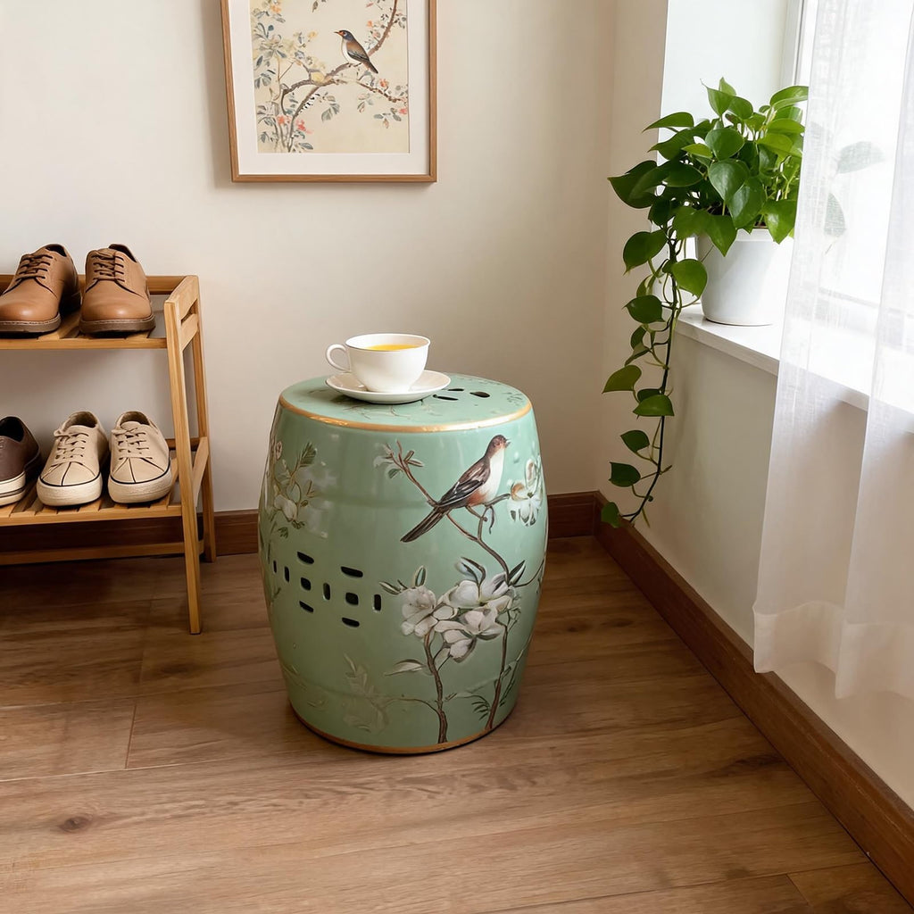 Hand-Painted Blue White Ceramic Garden Stool A79493