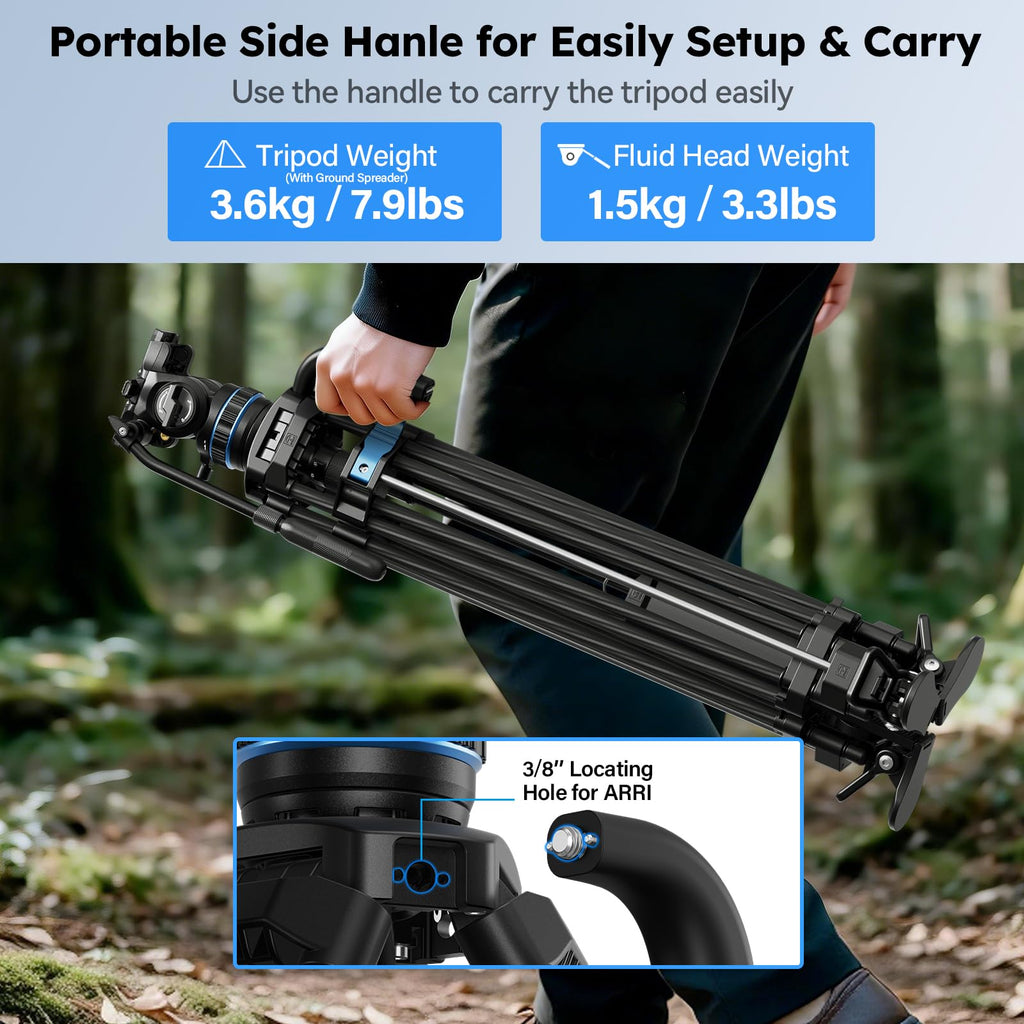 Carbon Fiber Video Tripod with Fluid Head T74326