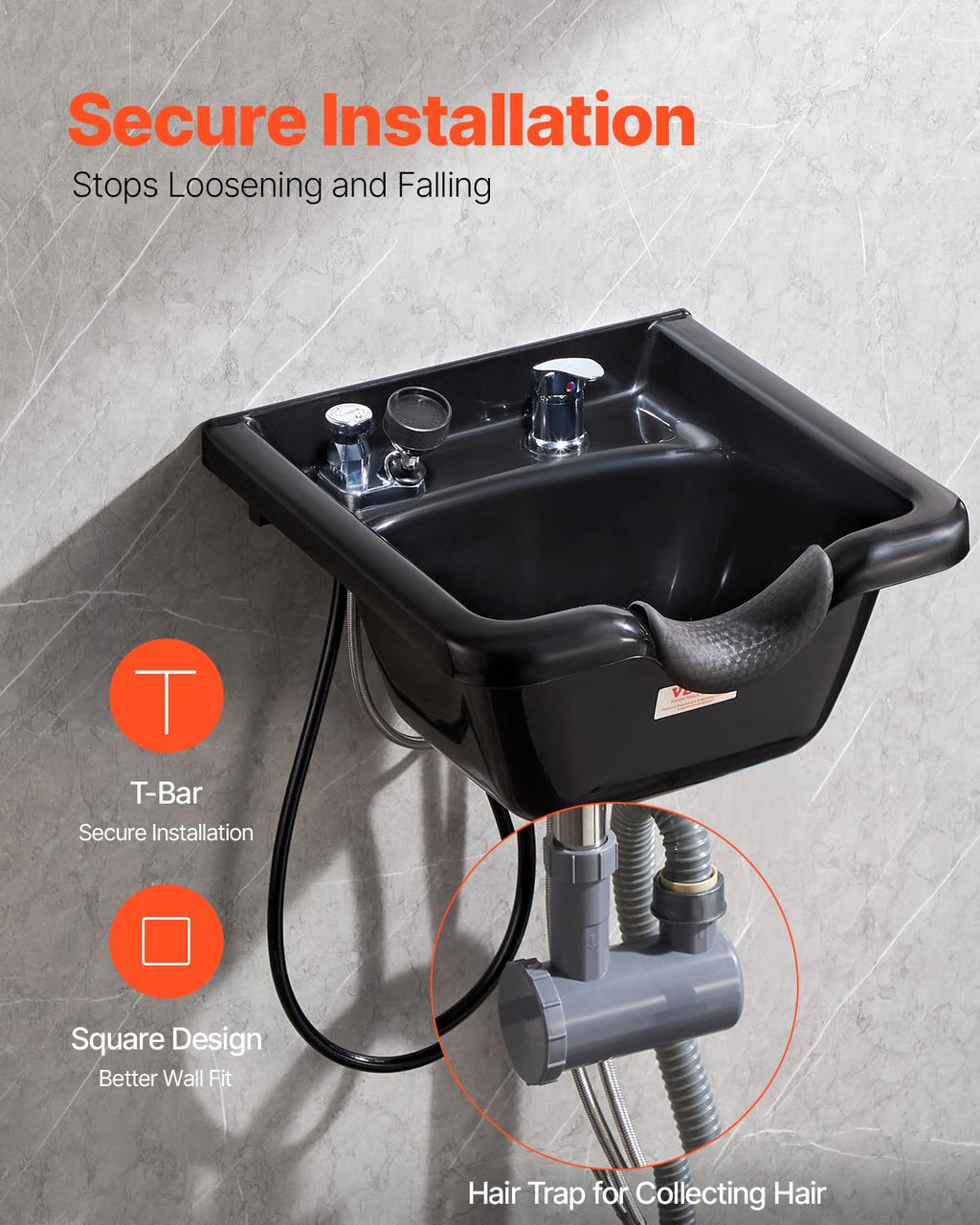 Black ABS Plastic Shampoo Basin N264346