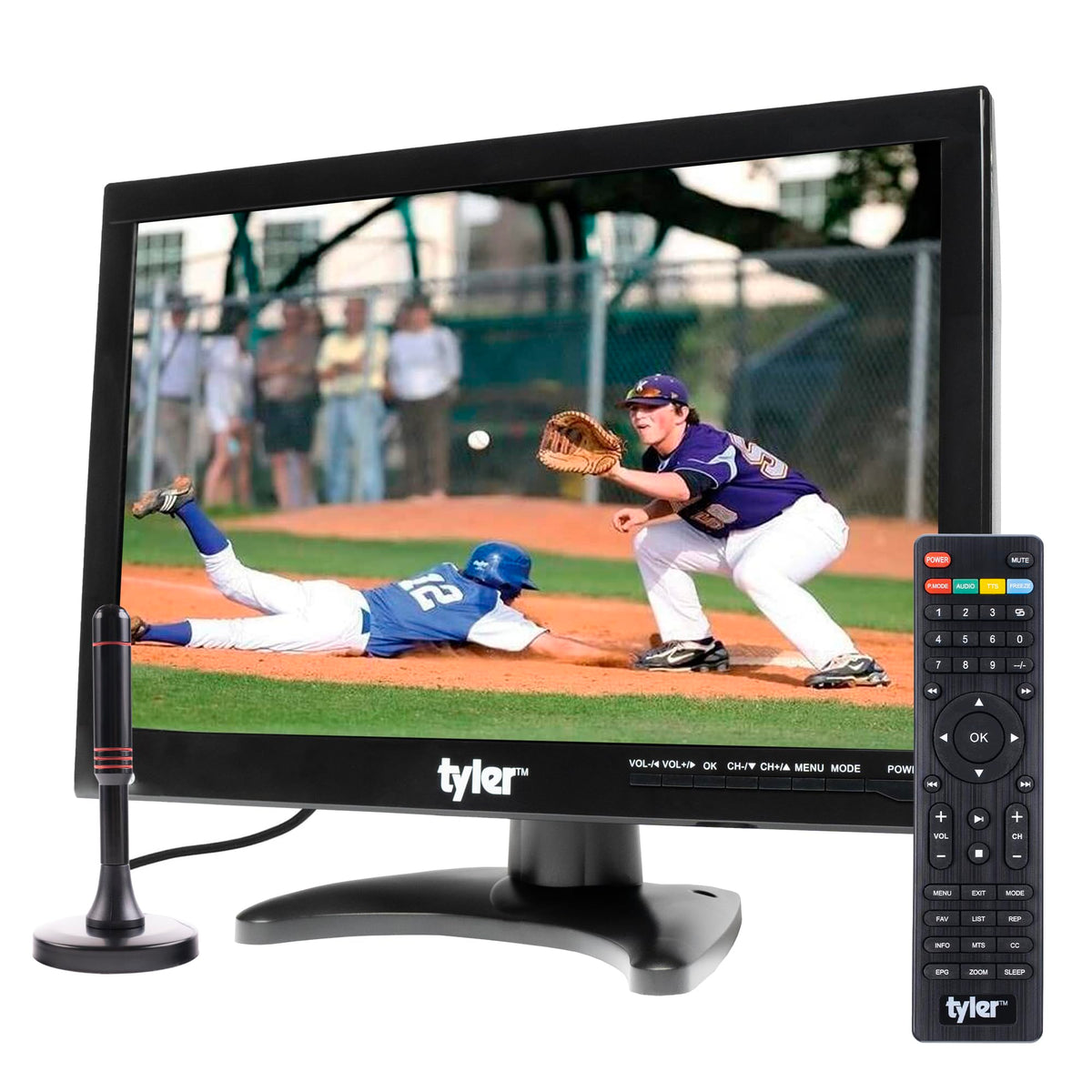 14” Portable LCD TV Monitor 1080P Rechargeable Battery Operated with Remote Control X75232