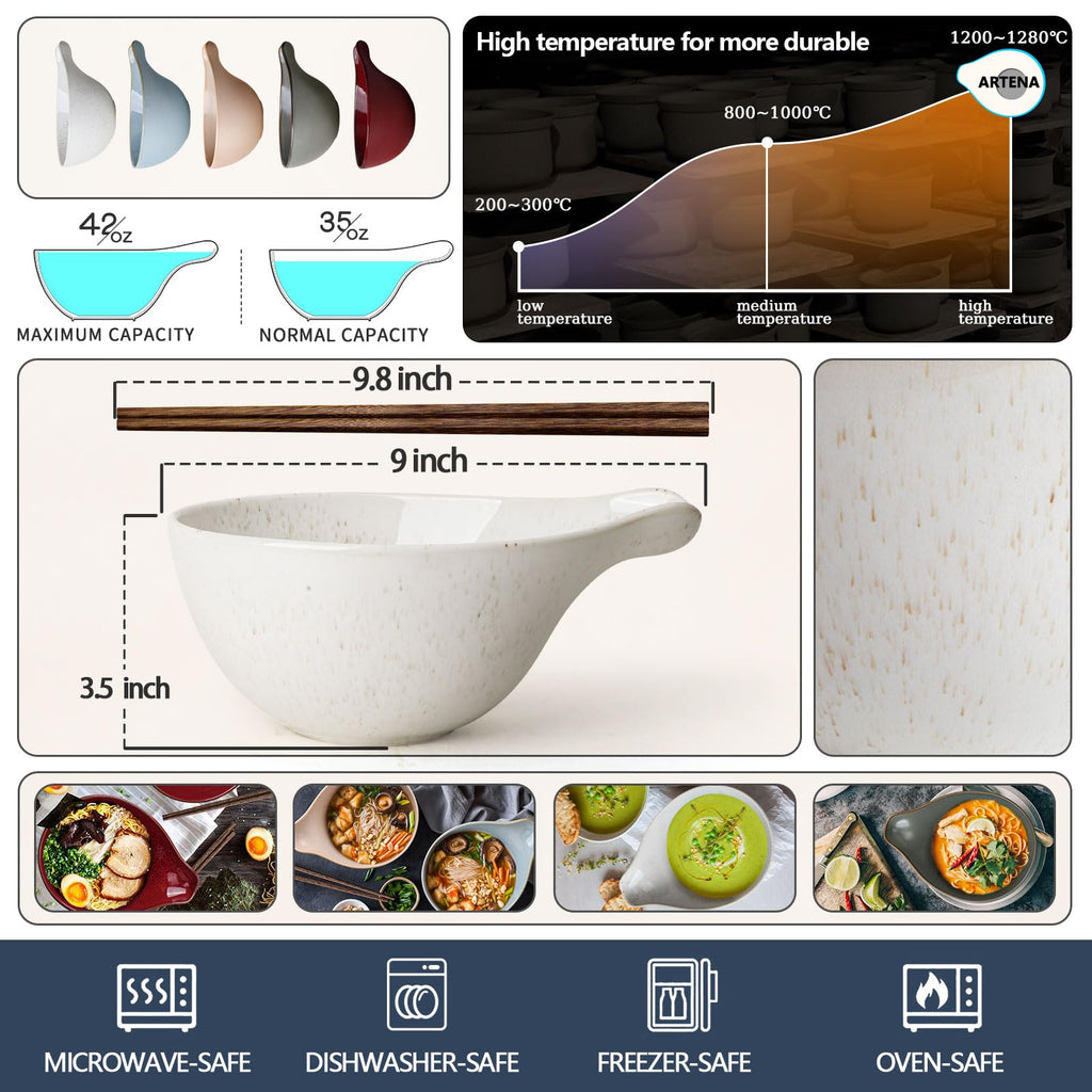 42oz Ceramic Ramen Bowl Set of 4 R971887