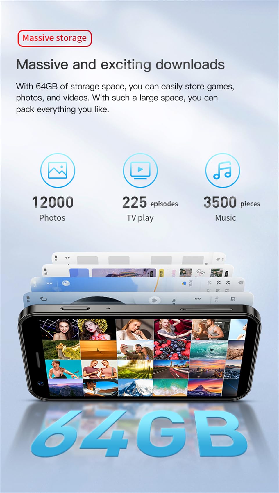 3.0 inch Mini Smartphone 4G LTE Android 10 Quad Core 2000mAh Type-C Dual SIM Purple 3GB RAM 64GB ROM A83814