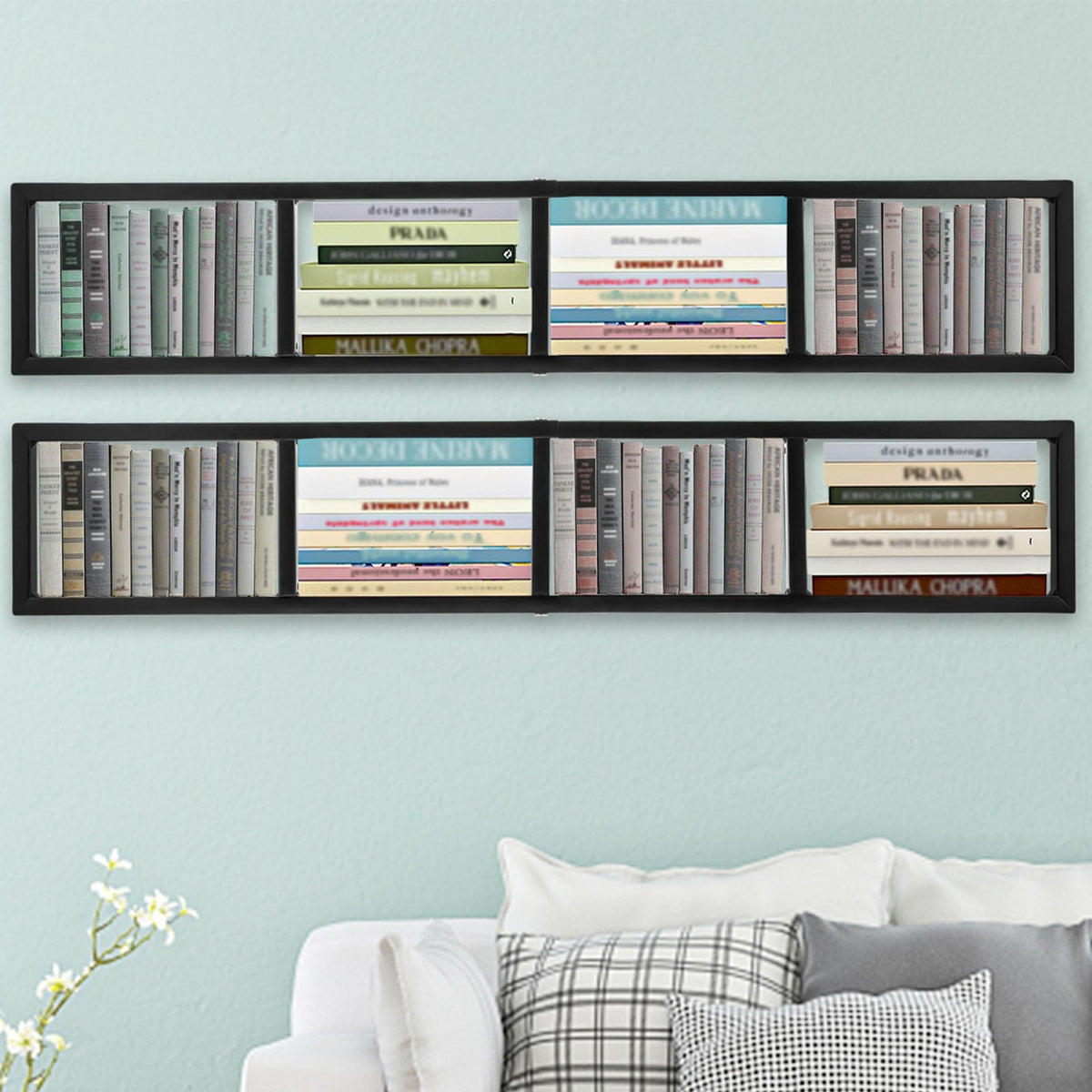 34" Wall Mount Media Storage Rack, CD DVD Organizer Metal Floating Shelf Y19954