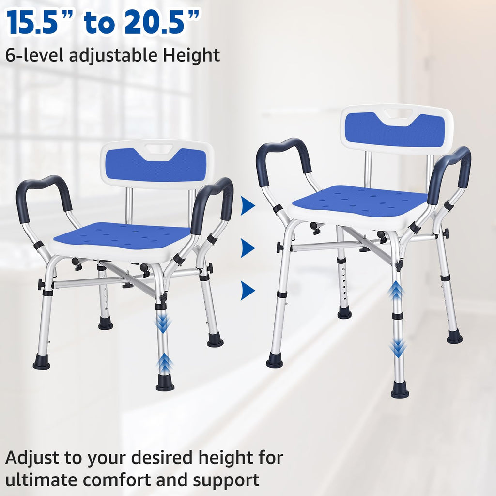 Blue Adjustable Shower Chair U2529