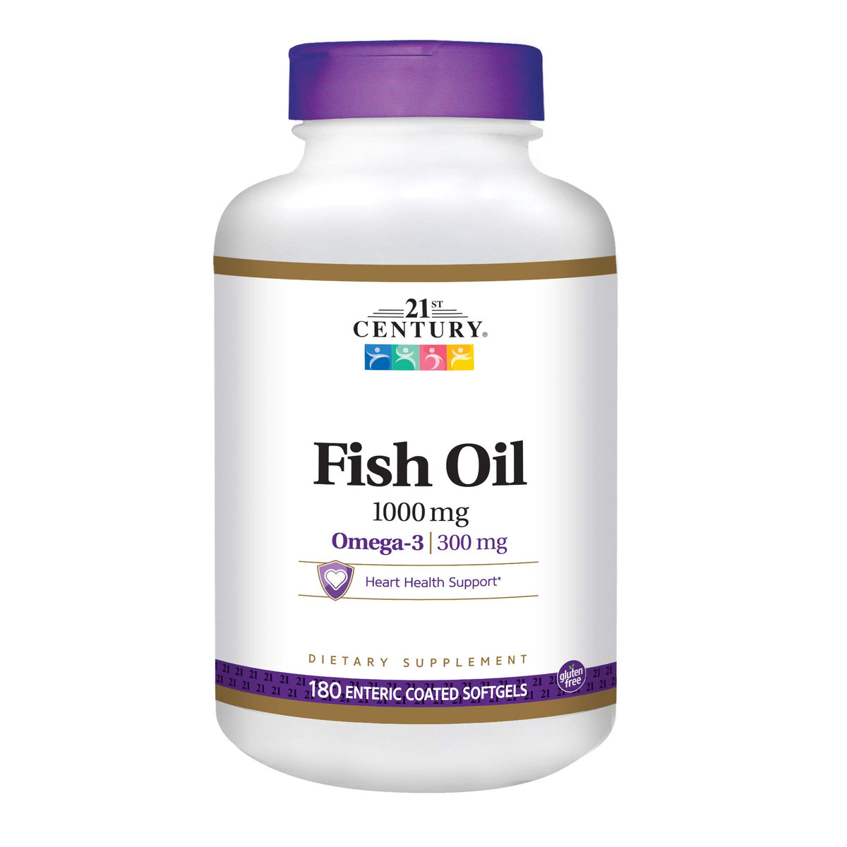 Fish Oil 1000 mg Enteric Coated Softgels 180-Count Pack of 2 A669259