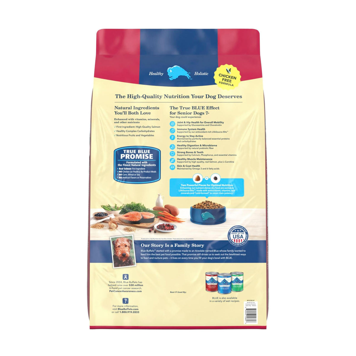 Salmon Senior Dry Dog Food, 30 lb U859544