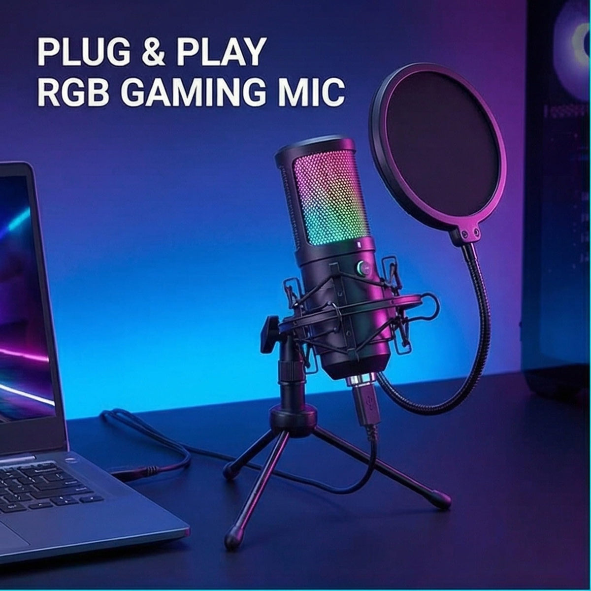 USB Condenser Gaming Mic with Shock Mount U795
