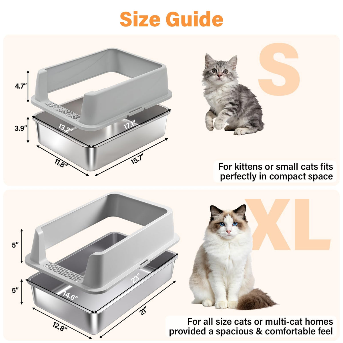 Stainless Steel Cat Litter Box O9860