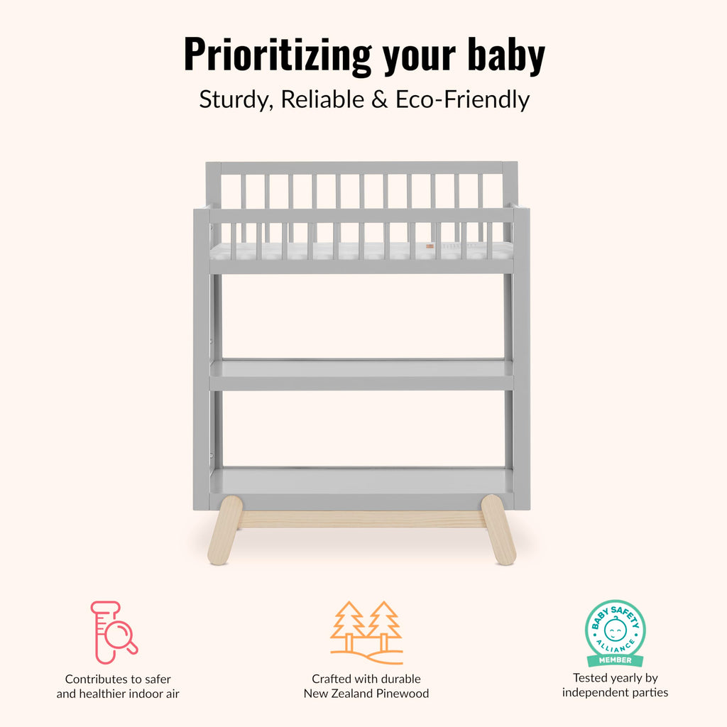 Baby Changing Table with Safety Rails and Storage Shelves W805