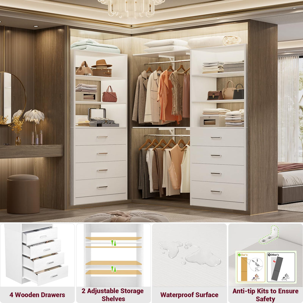 Wood Closet Organizer with 4 Drawers Z4190