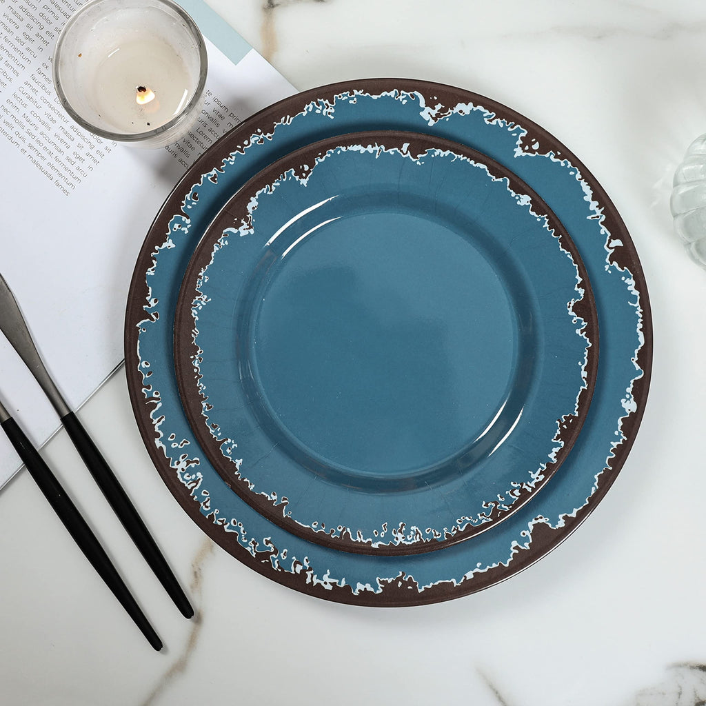 Blue 12-Piece Melamine Dinnerware Set W838344