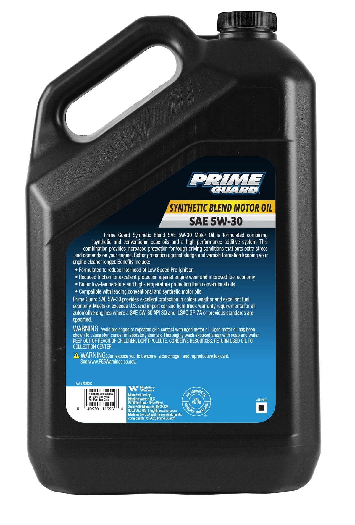 Synthetic Blend SAE 5W-30 Motor Oil 5 Quart Pack of 3 V3460