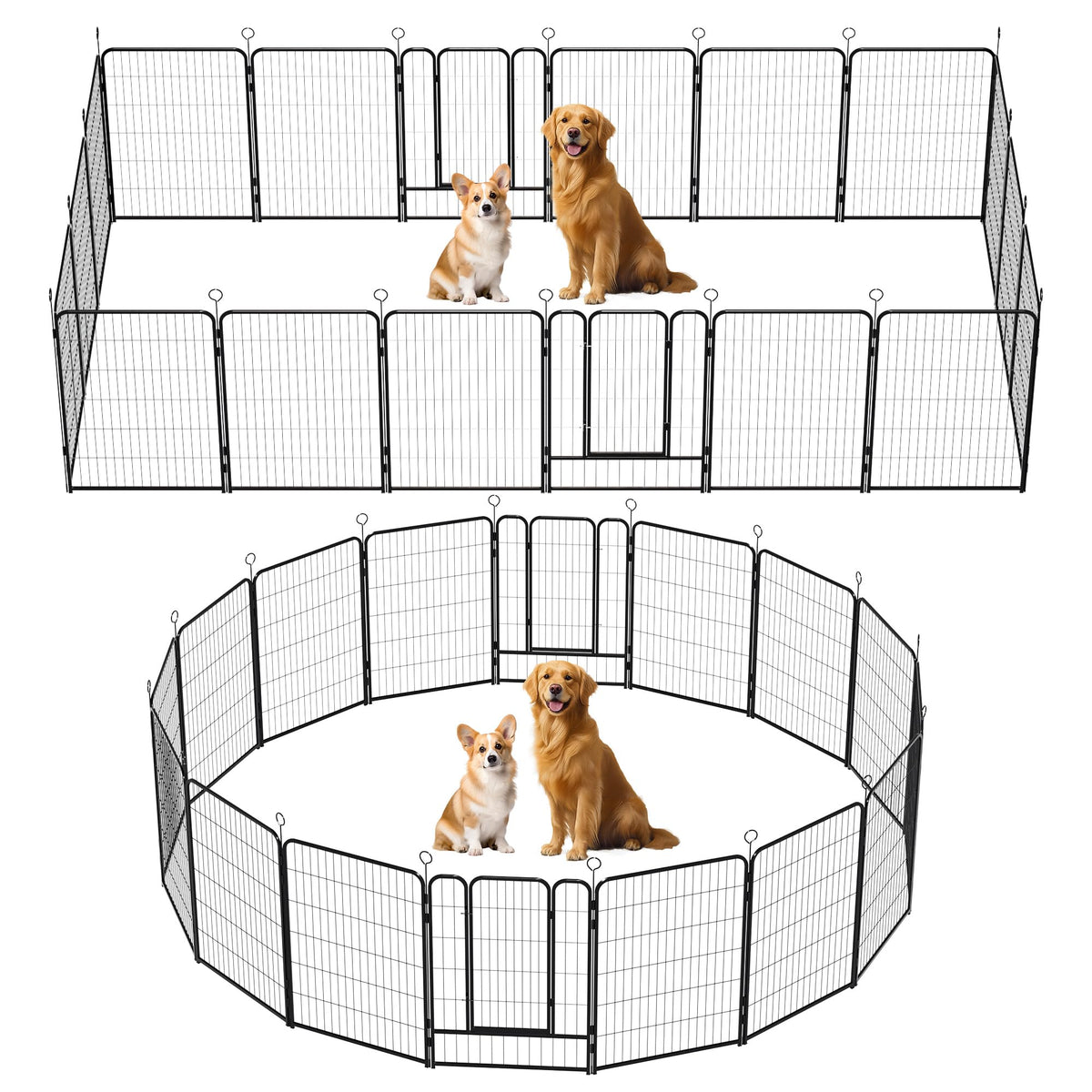 Heavy-Duty Iron Exercise-Pen System Portable Yard Camping Kennel Alternative U16870