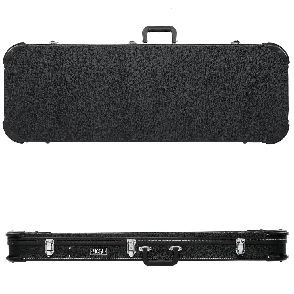 Black Electric Guitar Wood Hard Case with Handle J339429