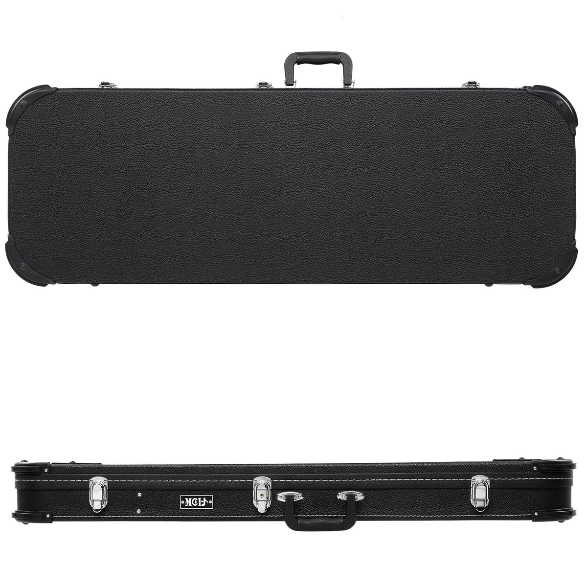 Black Electric Guitar Wood Hard Case with Handle J339429