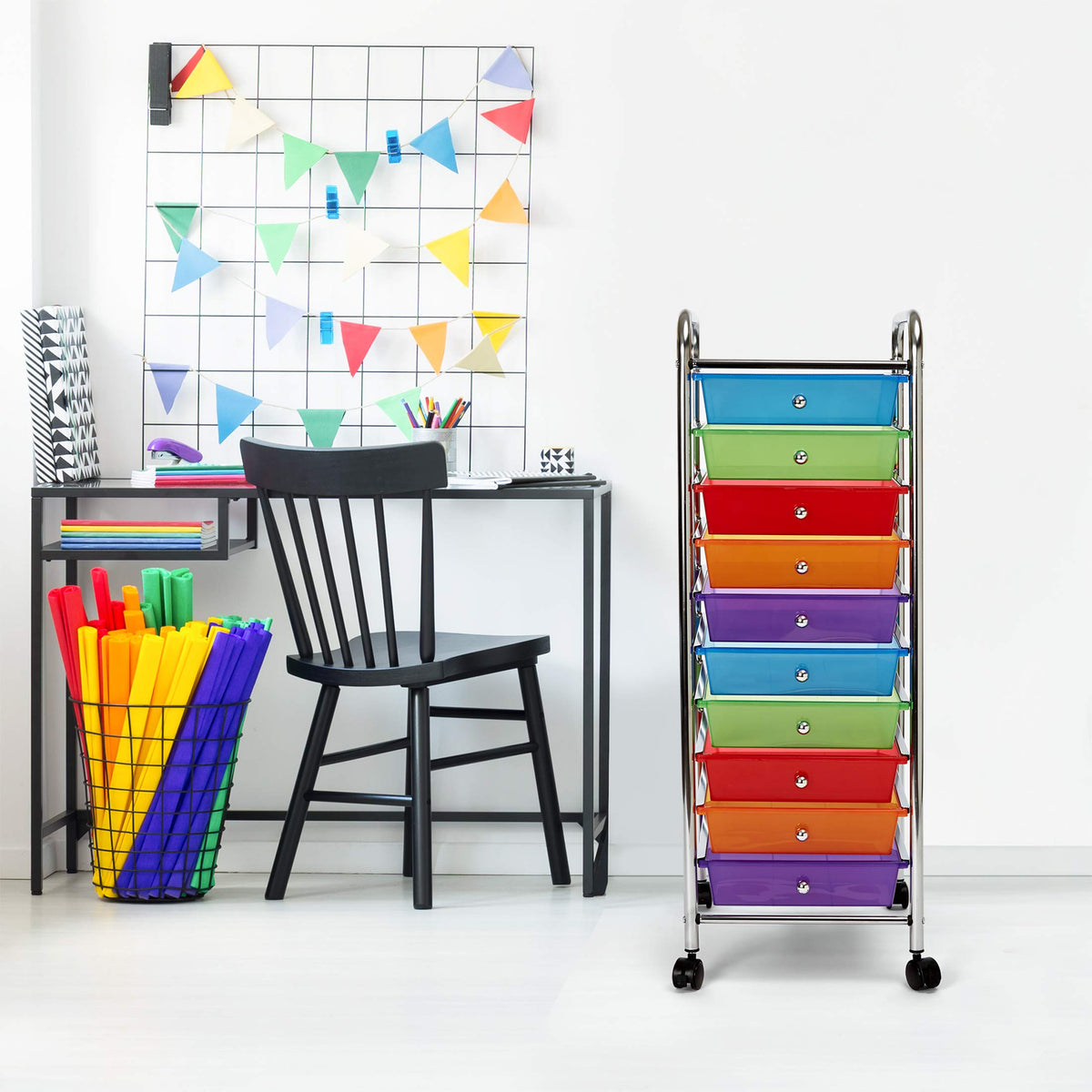 10 Drawer Rolling Storage Cart W6387