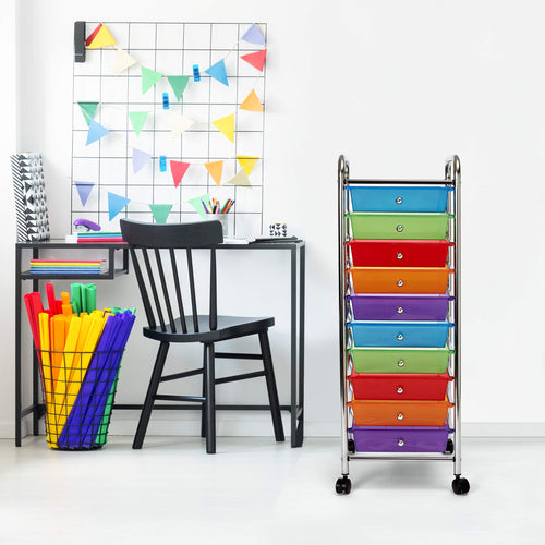 10 Drawer Rolling Storage Cart W6387