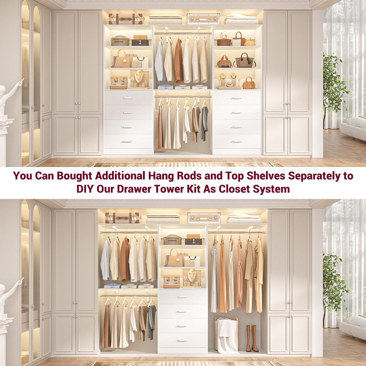 Wood Closet Organizer with 4 Drawers Z4190