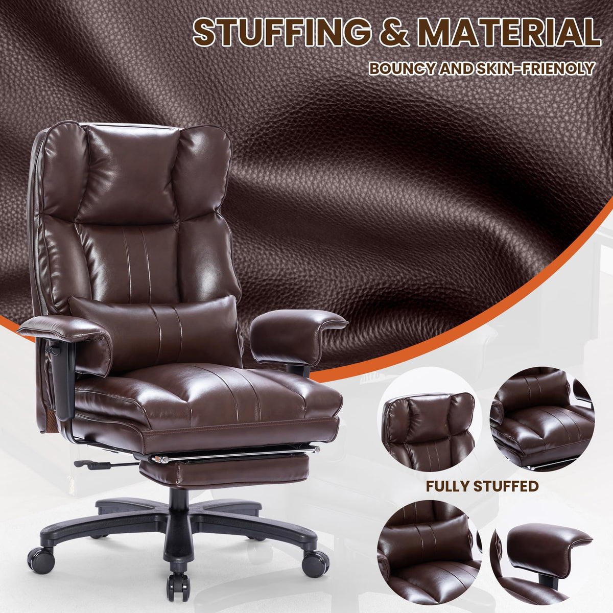 Big and Tall Office Chair with Foot Rest K496326