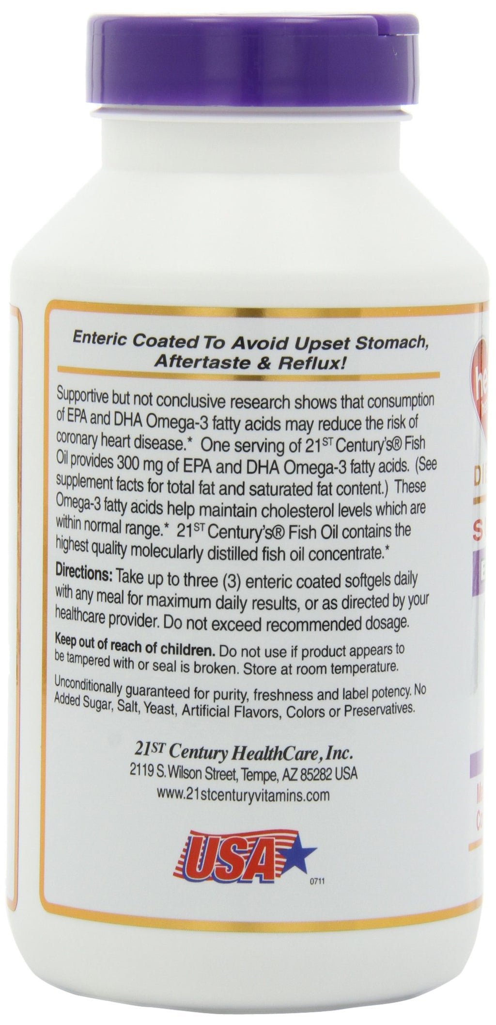 Fish Oil 1000 mg Enteric Coated Softgels 180-Count Pack of 2 A669259