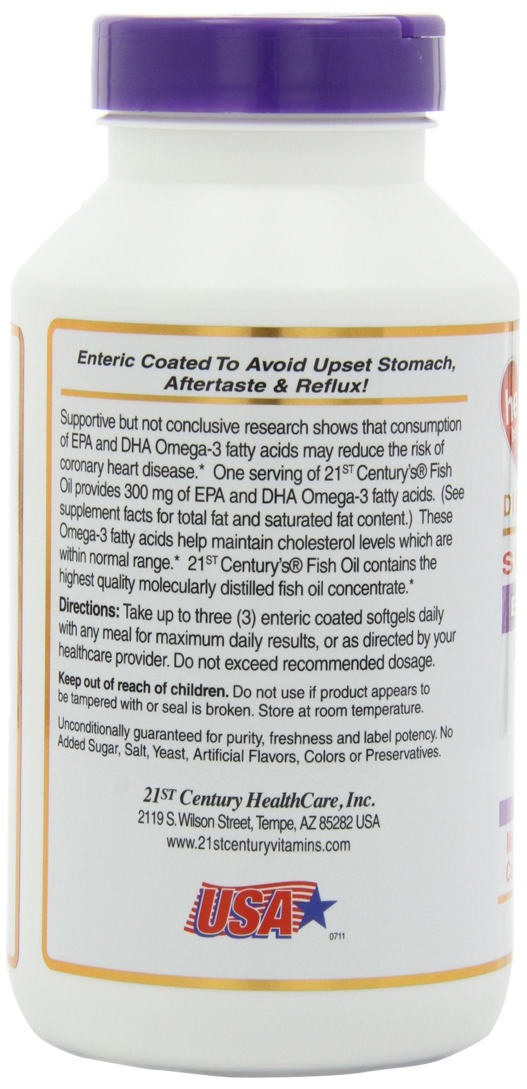 Fish Oil 1000 mg Enteric Coated Softgels 180-Count Pack of 2 A669259