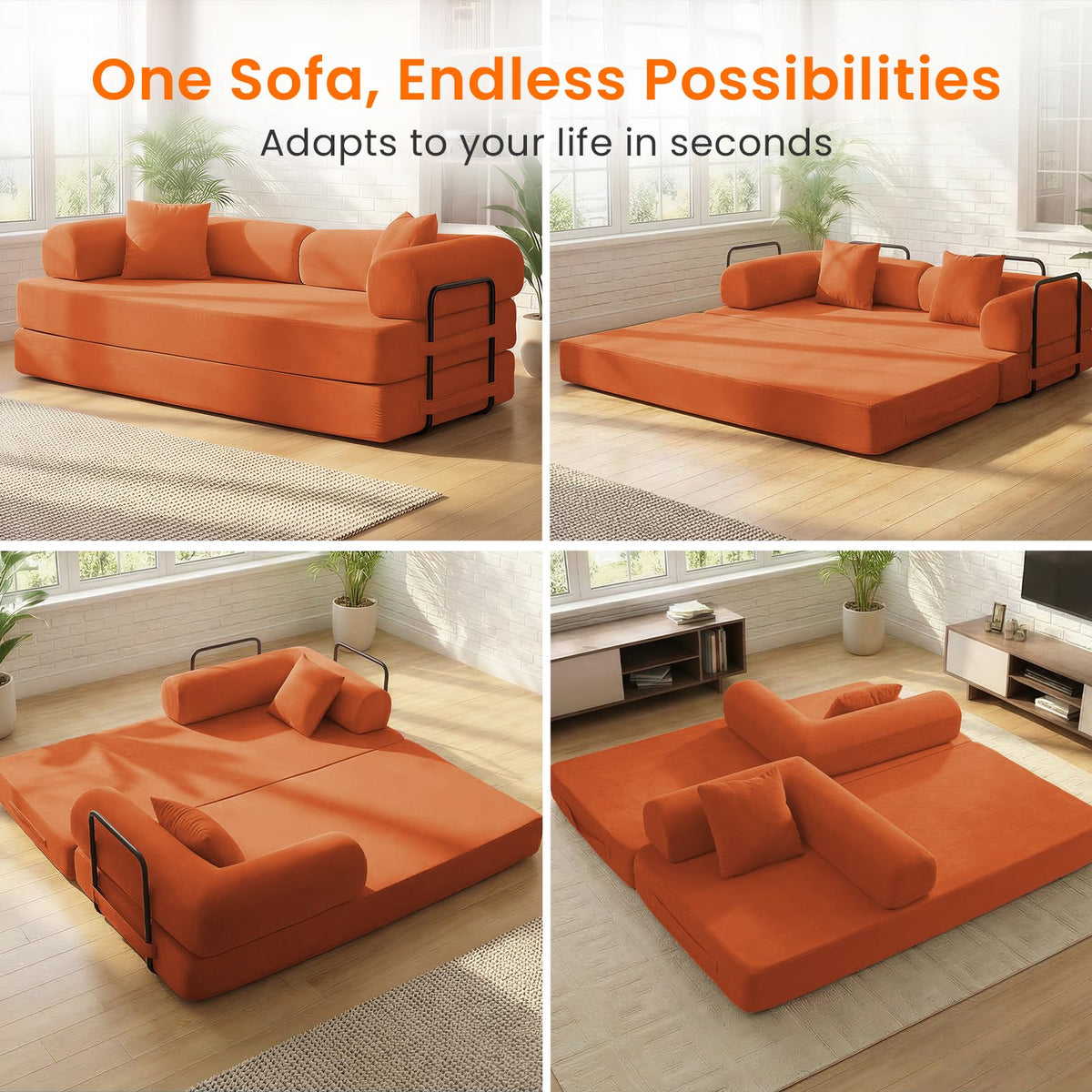 4-in-1 King Convertible Floor Sofa Bed A698824